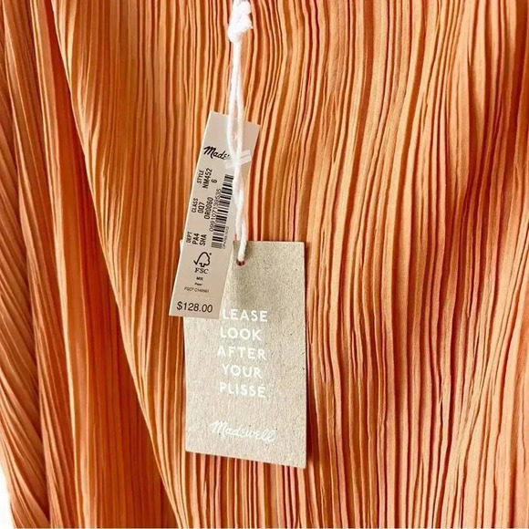 Madewell The Goldie Dress in Plissé Sunset Haze 6 NWT - Picture 7 of 11
